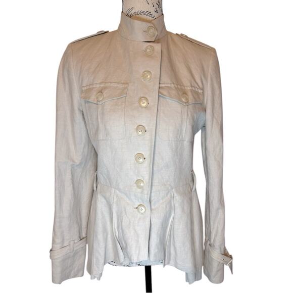 Pauw Amsterdam NWOT missing belt Nehru collar linen blend safari jacket. Size S - Picture 1 of 7